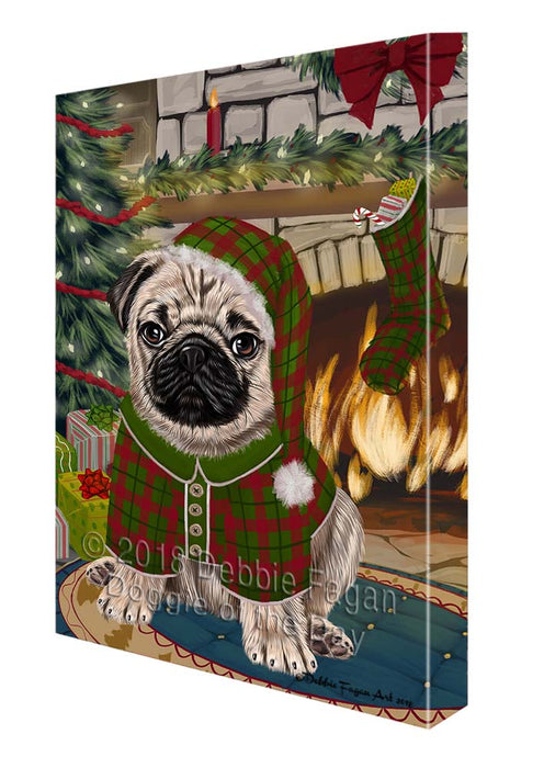 The Stocking was Hung Pug Dog Canvas Print Wall Art Décor CVS120059