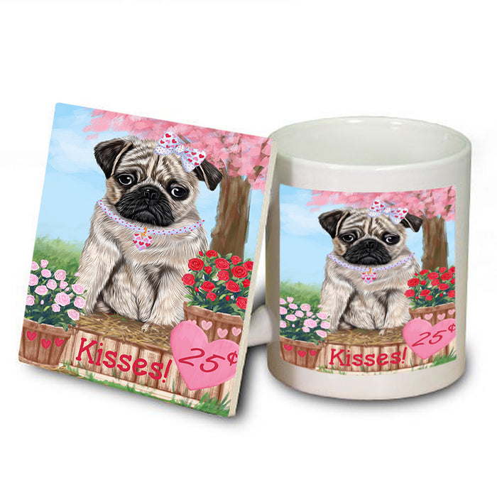 Rosie 25 Cent Kisses Pug Dog Mug and Coaster Set MUC55987