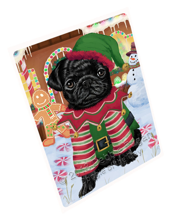Christmas Gingerbread House Candyfest Pug Dog Magnet MAG74595 (Small 5.5" x 4.25")