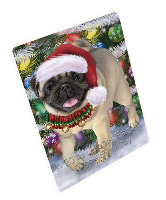 Trotting in the Snow Pug Dog Magnet MAG75108 (Small 5.5" x 4.25")