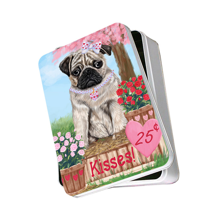 Rosie 25 Cent Kisses Pug Dog Photo Storage Tin PITN55938