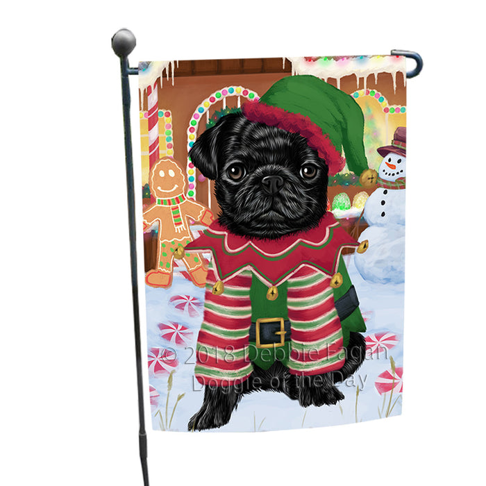 Christmas Gingerbread House Candyfest Pug Dog Garden Flag GFLG57114