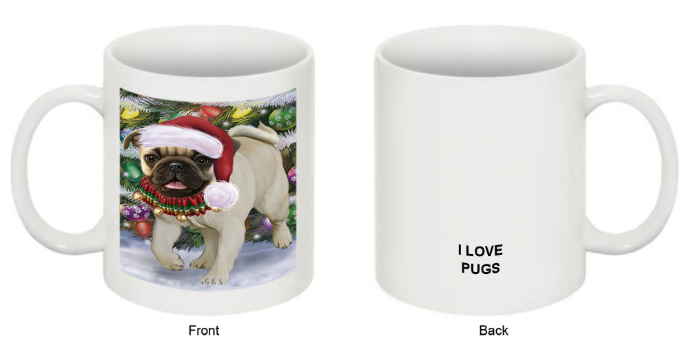 Trotting in the Snow Pug Dog Coffee Mug MUG52056