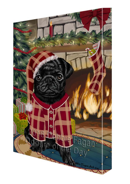 The Stocking was Hung Pug Dog Canvas Print Wall Art Décor CVS120068