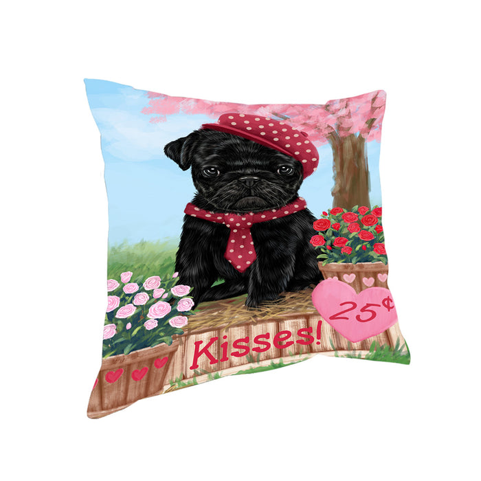 Rosie 25 Cent Kisses Pug Dog Pillow PIL78276