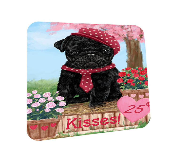 Rosie 25 Cent Kisses Pug Dog Coasters Set of 4 CST55954