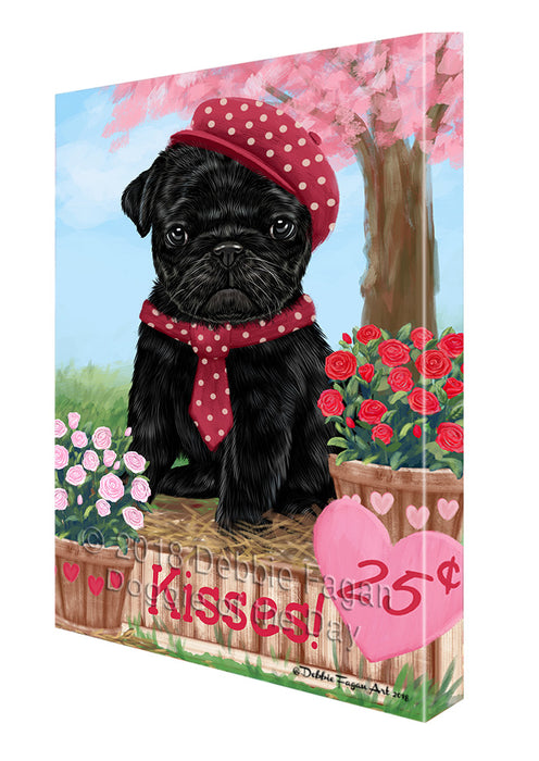 Rosie 25 Cent Kisses Pug Dog Canvas Print Wall Art Décor CVS126188