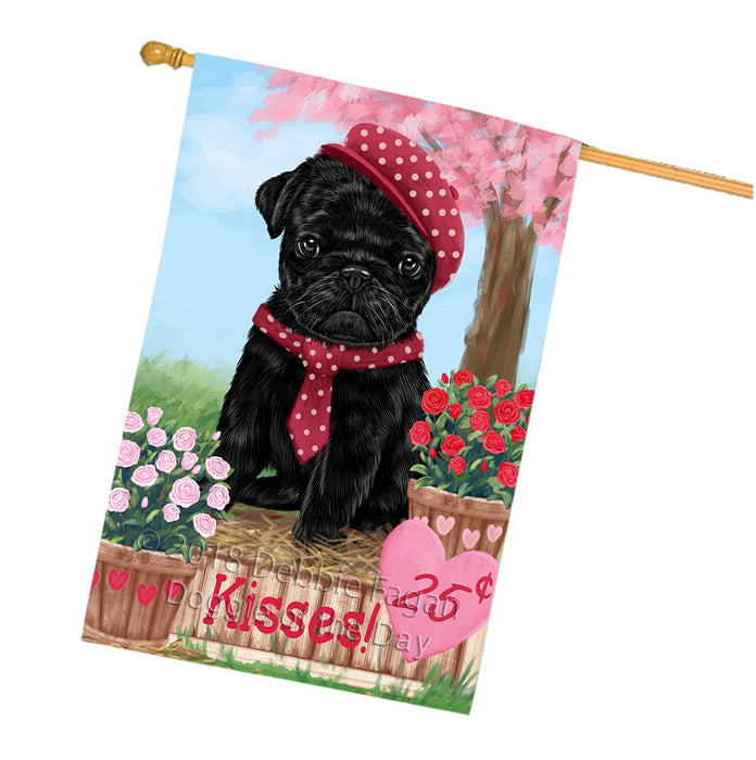 Rosie 25 Cent Kisses Pug Dog House Flag FLG56680