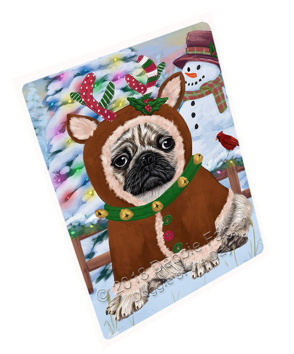 Christmas Gingerbread House Candyfest Pug Dog Magnet MAG74598 (Small 5.5" x 4.25")