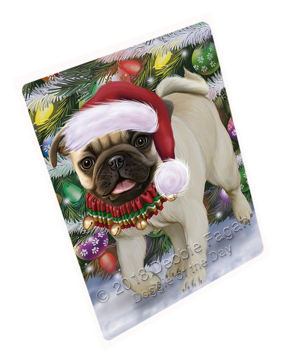 Trotting in the Snow Pug Dog Magnet MAG75111 (Small 5.5" x 4.25")