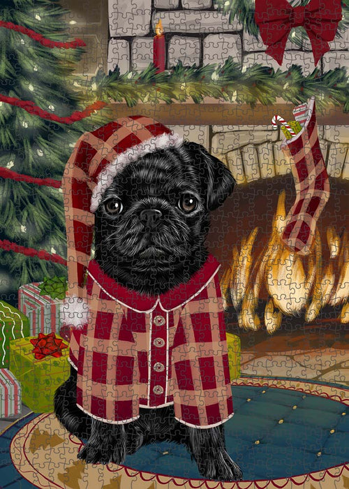 The Stocking was Hung Pug Dog Puzzle with Photo Tin PUZL90488