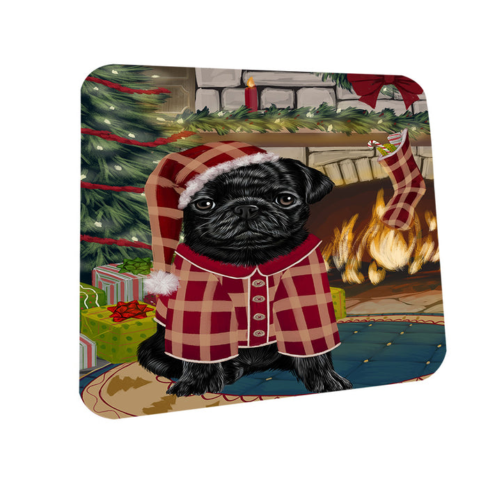 The Stocking was Hung Pug Dog Coasters Set of 4 CST55529