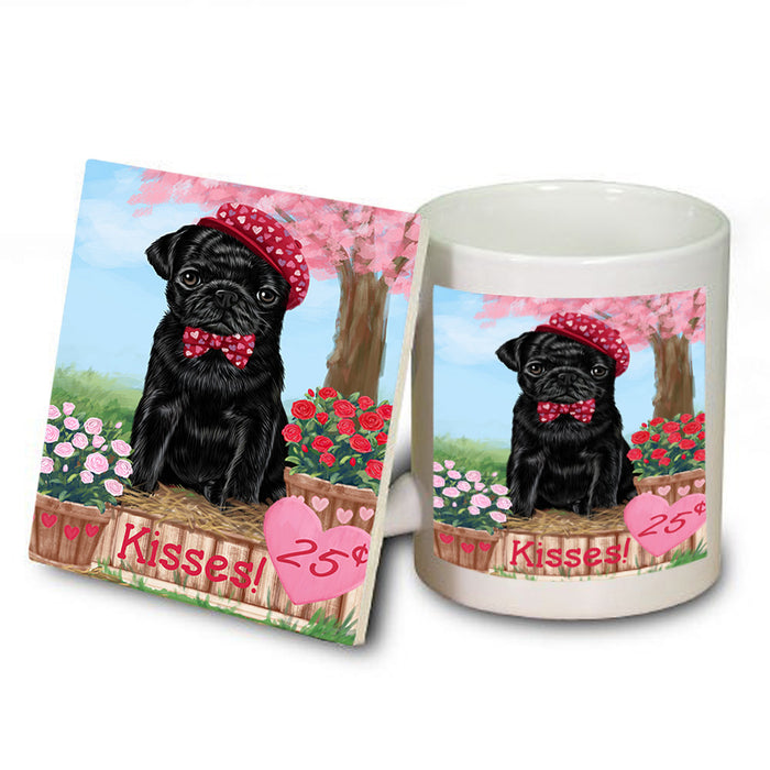 Rosie 25 Cent Kisses Pug Dog Mug and Coaster Set MUC55989