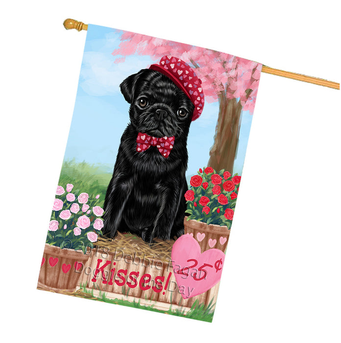 Rosie 25 Cent Kisses Pug Dog House Flag FLG56681