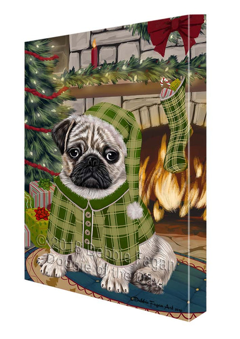 The Stocking was Hung Pug Dog Canvas Print Wall Art Décor CVS120077