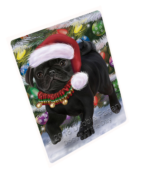 Trotting in the Snow Pug Dog Magnet MAG75114 (Small 5.5" x 4.25")