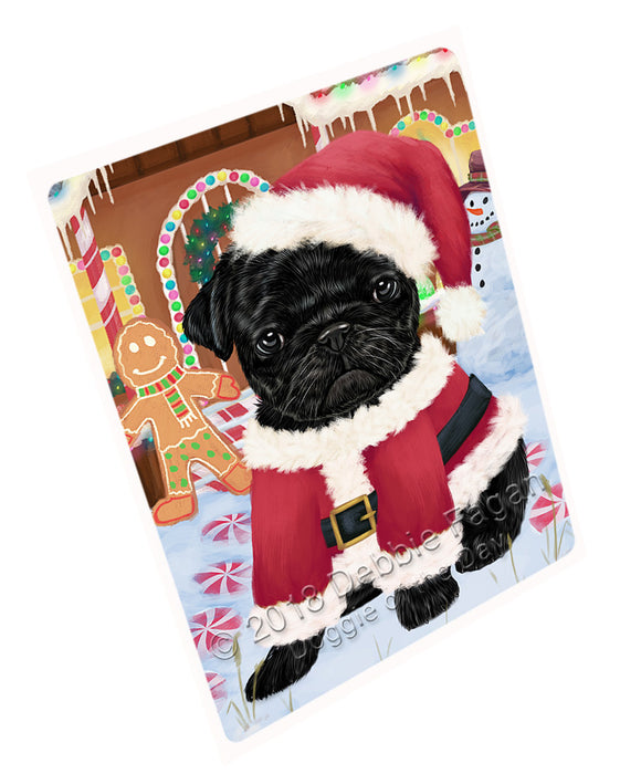 Christmas Gingerbread House Candyfest Pug Dog Magnet MAG74601 (Small 5.5" x 4.25")