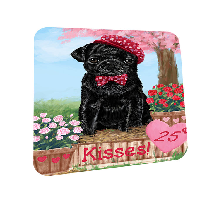 Rosie 25 Cent Kisses Pug Dog Coasters Set of 4 CST55955