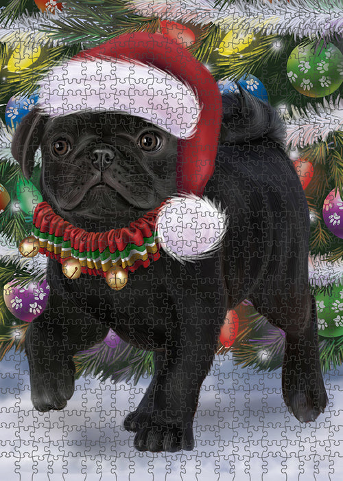 Trotting in the Snow Pug Dog Puzzle  PUZL94836