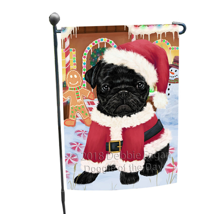 Christmas Gingerbread House Candyfest Pug Dog Garden Flag GFLG57116