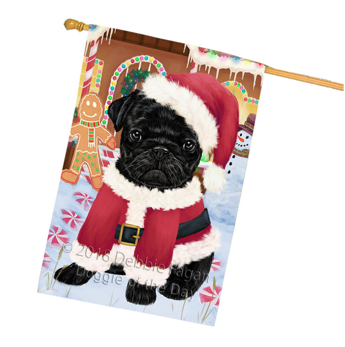 Christmas Gingerbread House Candyfest Pug Dog House Flag FLG57172