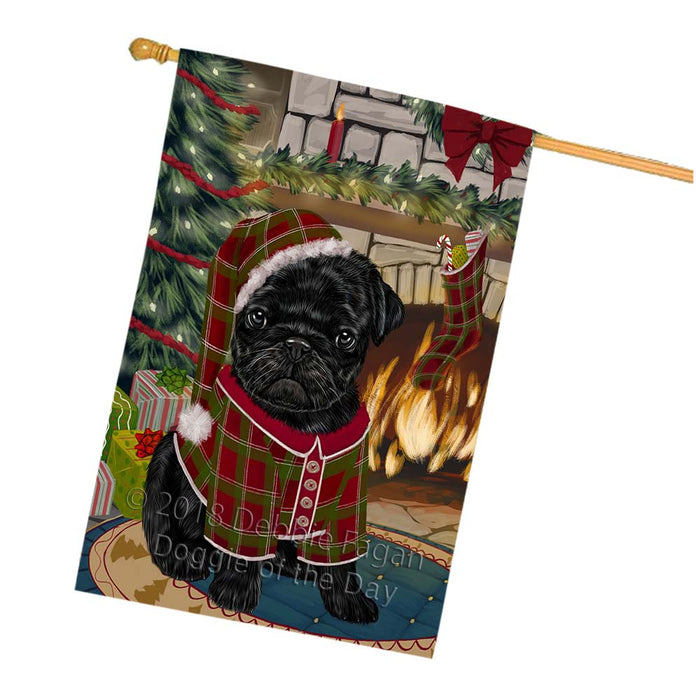 The Stocking was Hung Pug Dog House Flag FLG56002