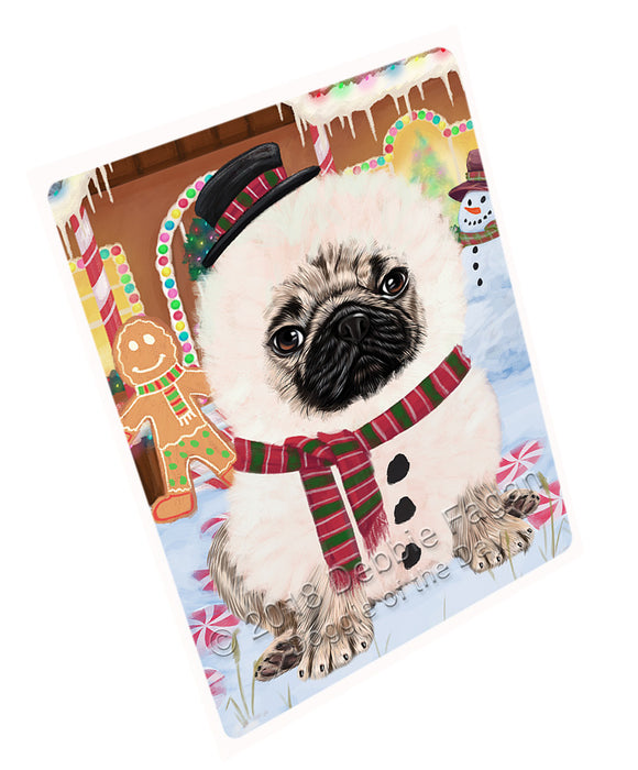 Christmas Gingerbread House Candyfest Pug Dog Magnet MAG74604 (Small 5.5" x 4.25")