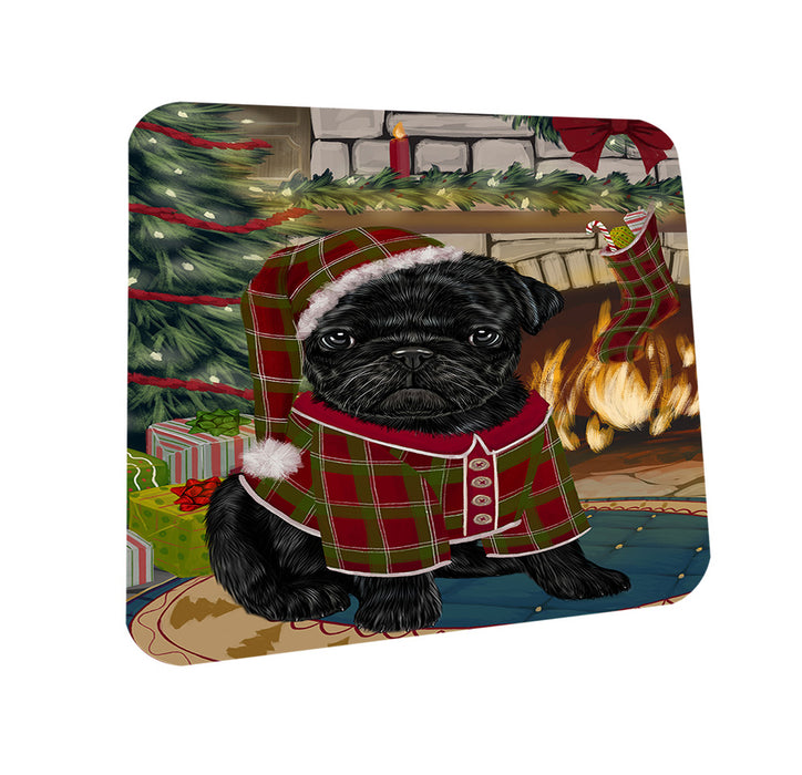 The Stocking was Hung Pug Dog Coasters Set of 4 CST55531