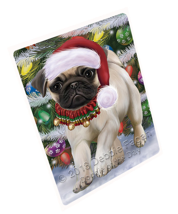 Trotting in the Snow Pug Dog Magnet MAG75117 (Small 5.5" x 4.25")