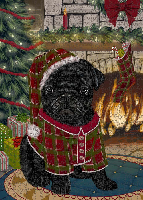 The Stocking was Hung Pug Dog Puzzle with Photo Tin PUZL90496