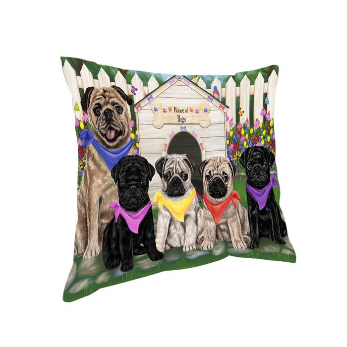 Spring Dog House Pugs Dog Pillow PIL56848