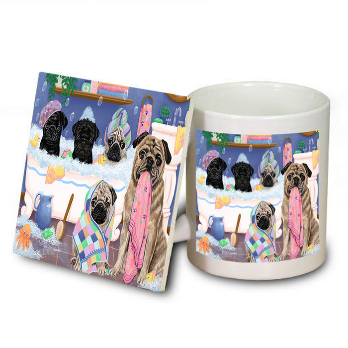 Rub A Dub Dogs In A Tub Pugs Dog Mug and Coaster Set MUC56803