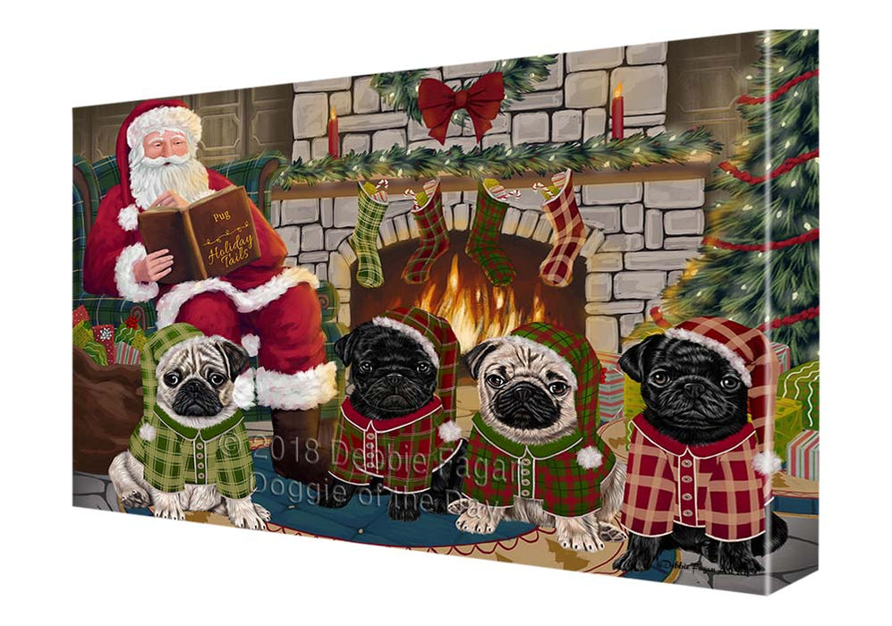 Christmas Cozy Holiday Tails Pugs Dog Canvas Print Wall Art Décor CVS118331