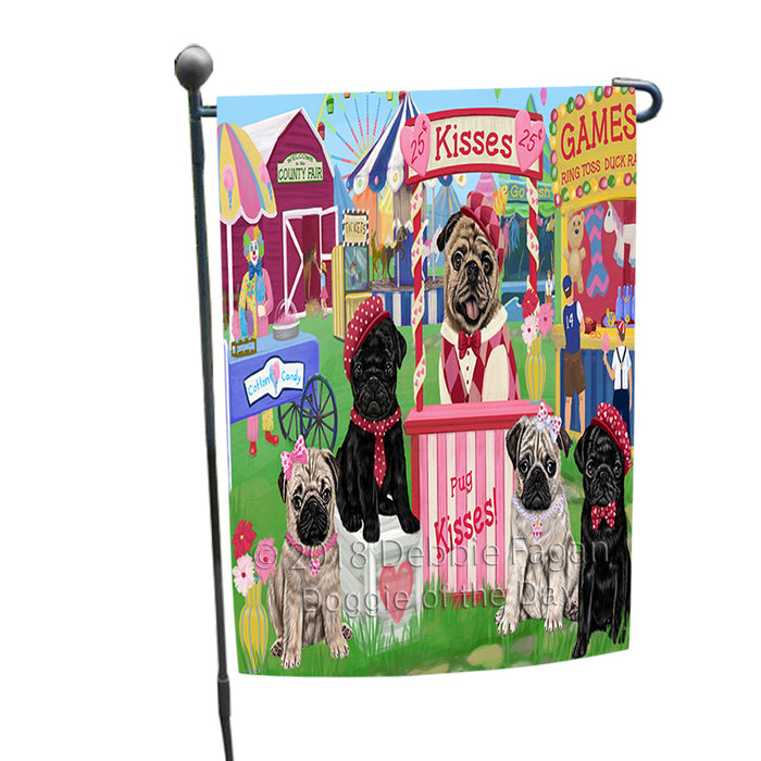 Carnival Kissing Booth Pugs Dog Garden Flag GFLG56463