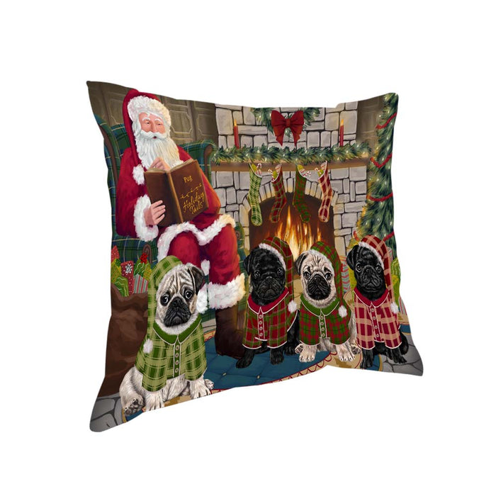 Christmas Cozy Holiday Tails Pugs Dog Pillow PIL70440