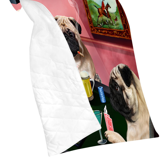 Home of  Pug Dogs Playing Poker Quilt