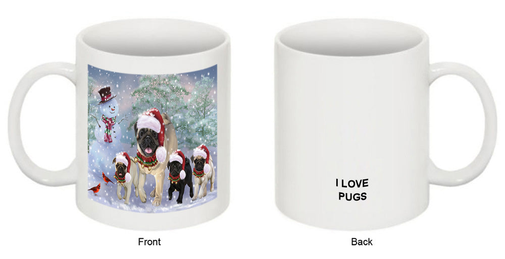 Christmas Running Family Pugs Dog Coffee Mug MUG52037