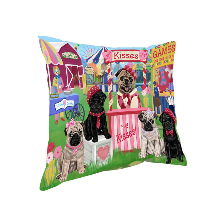Carnival Kissing Booth Pugs Dog Pillow PIL77952