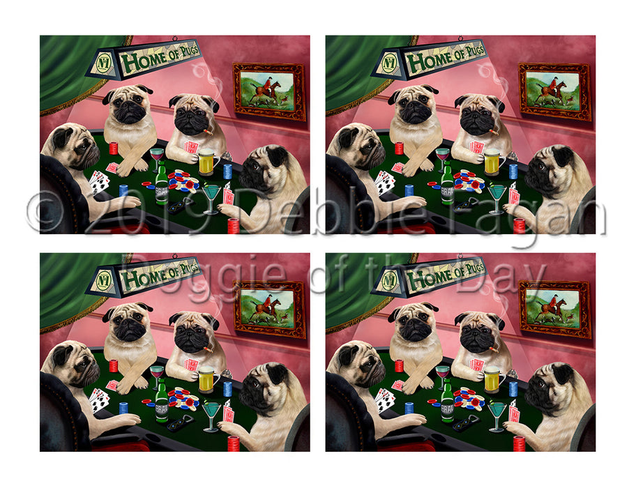 Home of  Pug Dogs Playing Poker Placemat