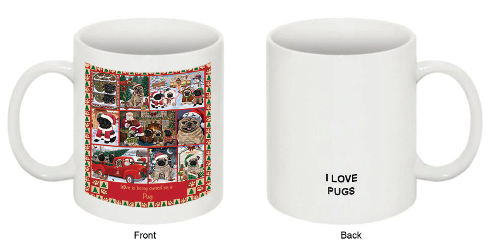Love is Being Owned Christmas Pug Dogs Coffee Mug MUG52643