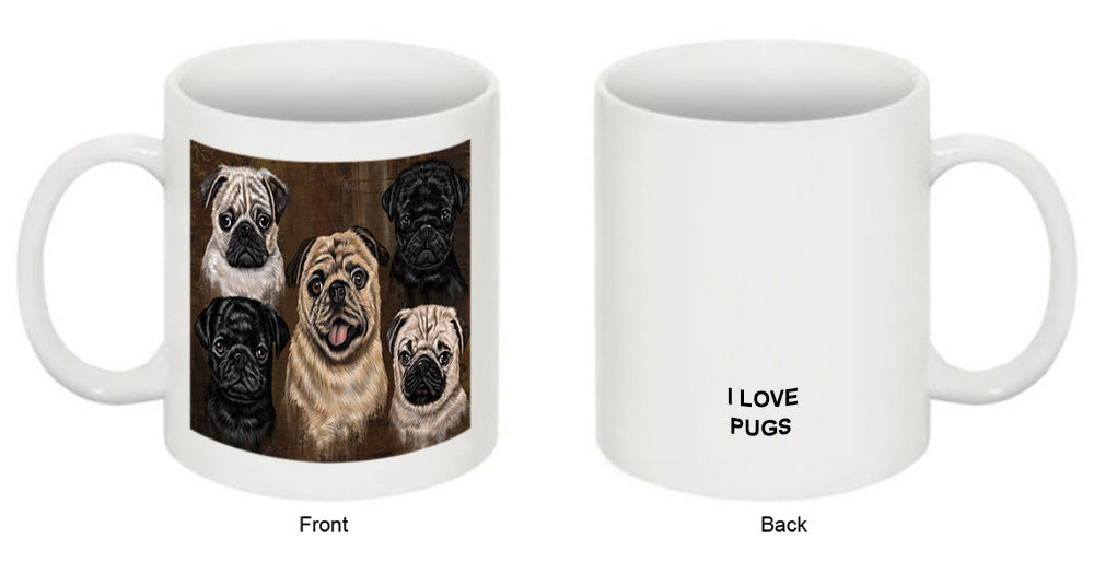 Rustic 5 Pug Dog Coffee Mug MUG49541