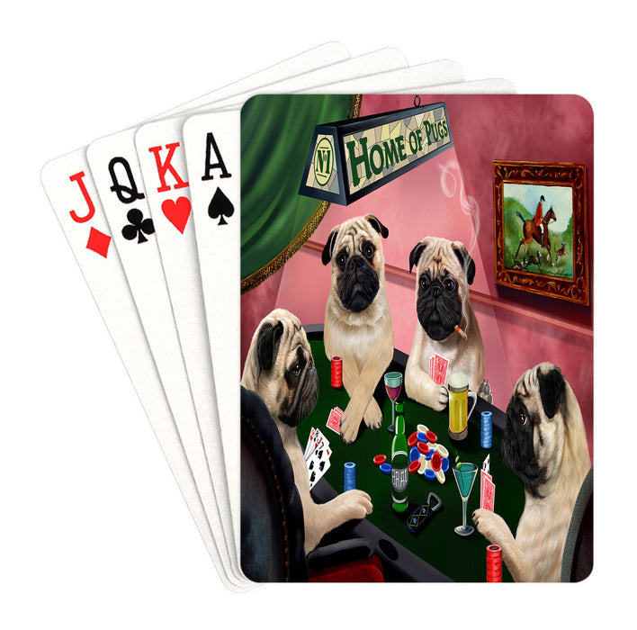 Home of Pug Dogs Playing Poker Playing Card Decks