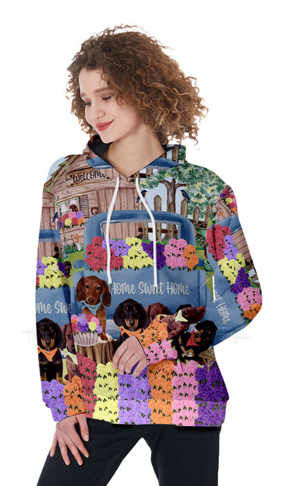 Rhododendron Home Sweet Home Garden Blue Truck Dachshund Dog All Over Print Women's Jacket