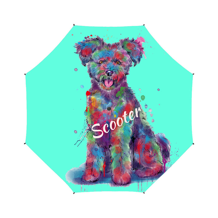 Custom Pet Name Personalized Watercolor Pumi DogSemi-Automatic Foldable Umbrella