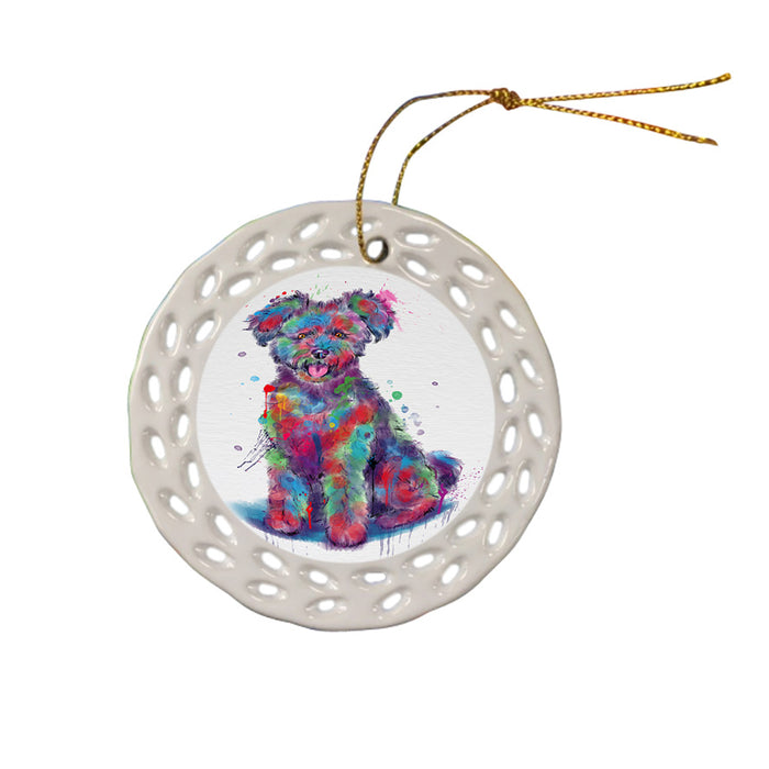 Watercolor Pumi Dog Doily Ornament DPOR58447