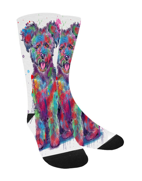 Watercolor Pumi Dog Women's Casual Socks