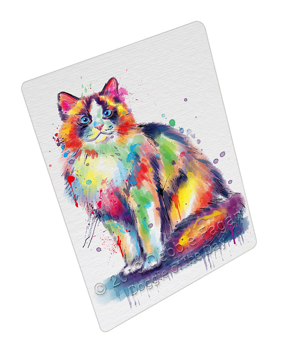 Watercolor Ragdoll Cat Cutting Board - For Kitchen - Scratch & Stain Resistant - Designed To Stay In Place - Easy To Clean By Hand - Perfect for Chopping Meats, Vegetables