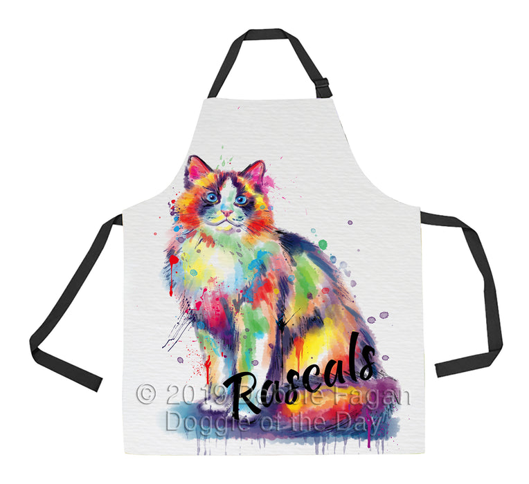 Custom Pet Name Personalized Watercolor Ragdoll Cat Apron