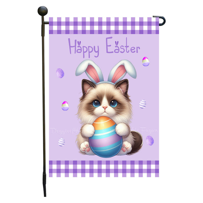 Ragdoll Cat Easter Day Garden Flags for Outdoor Decorations - Double Sided Yard Lawn Easter Festival Decorative Gift - Holiday Cats Flag Decor 12 1/2"w x 18"h