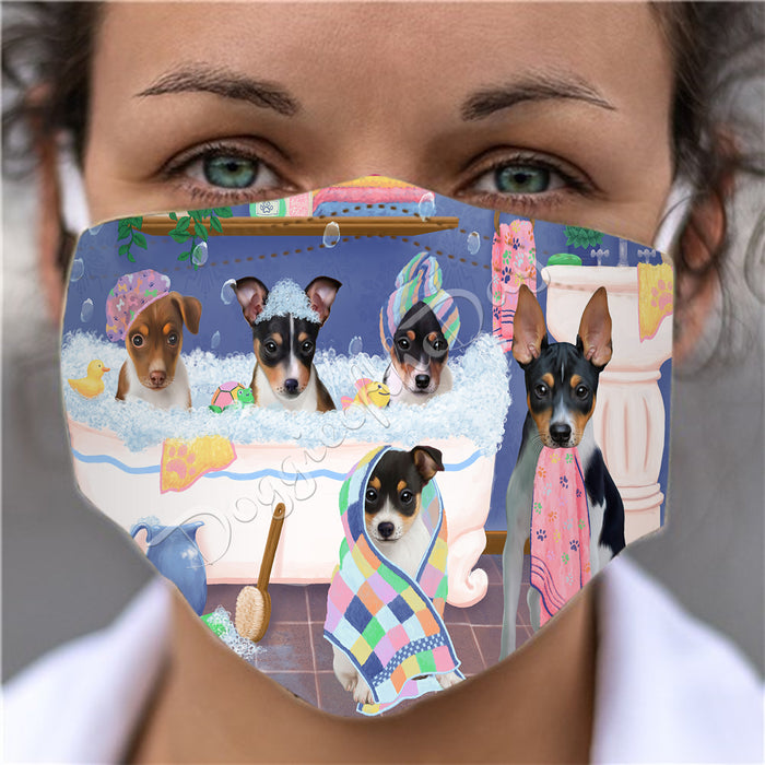 Rub A Dub Dogs In A Tub  Rat Terrier Dogs Face Mask FM49530